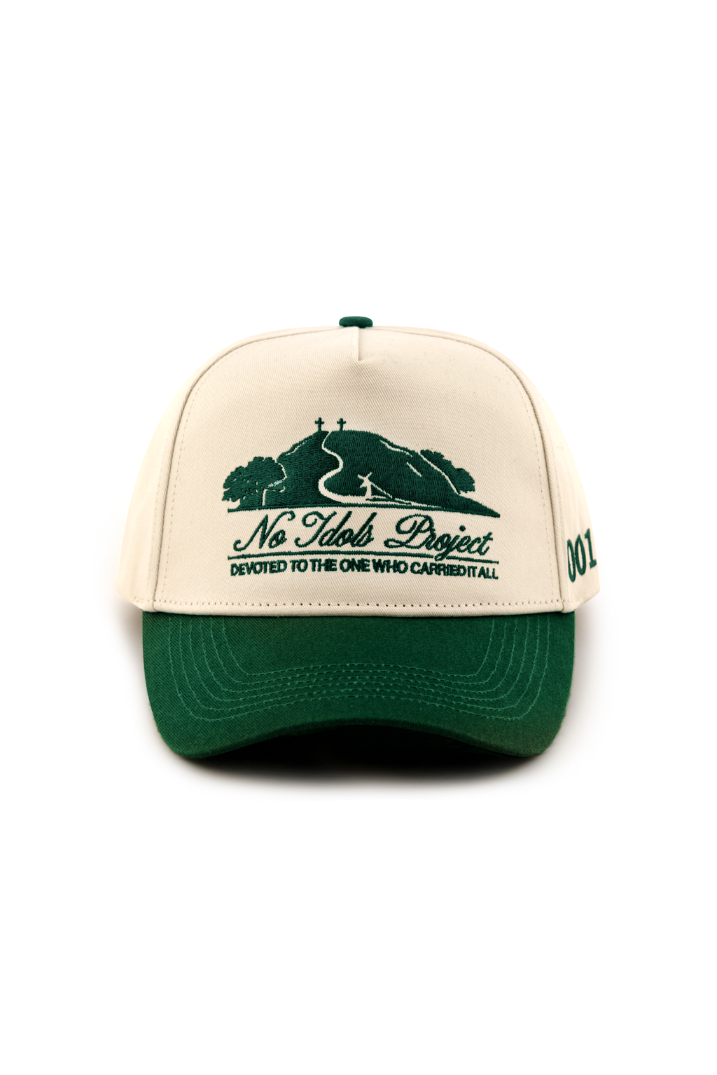 Carried It All Snapback Cap - Cream & Green | 001 | No Idols