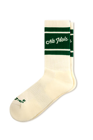 No Idols Crew Sock - Cream & Green | 001 - No Idols