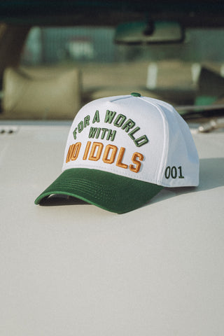 For a World Snapback Cap - White & Green | 001
