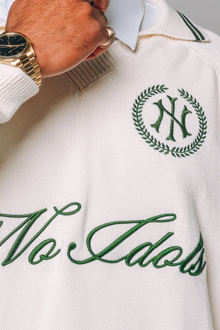 Knit Polo Sweater - Cream | 001