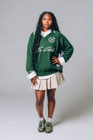 Knit Polo Sweater - Forest Green | 001 - No Idols